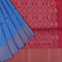 Azure Blue Soft Silk Mix Saree