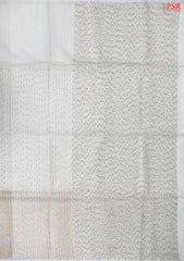 Floral White Kadhi Tussar Silk Saree