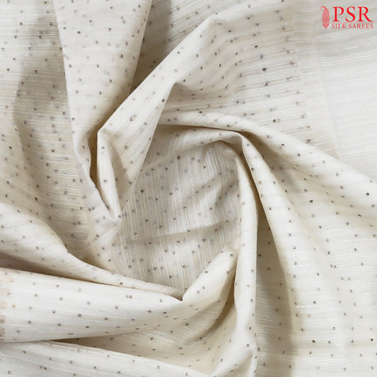 Floral White Kadhi Tussar Silk Saree