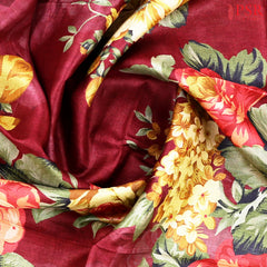 Aesthetic Maroon Kadhi Tussar Silk Saree