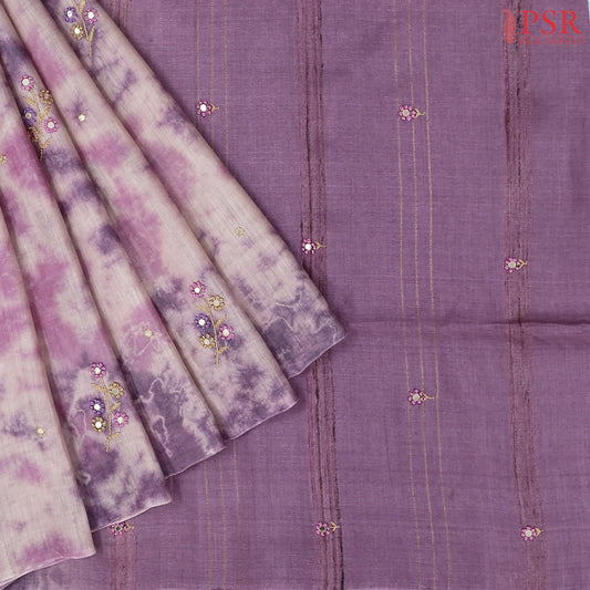 Light Purple Kadhi Tussar Silk Saree