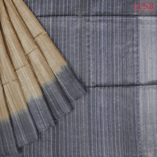 Taos Taupe Ghicha Kadhi Tussar Silk Saree