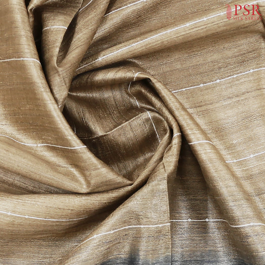 Taos Taupe Ghicha Kadhi Tussar Silk Saree