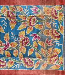 Bondi Blue Kadhi Ghicha Tussar Silk Saree