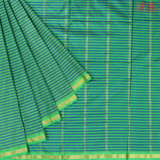 Green & Blue Nine Yards Silk Saree