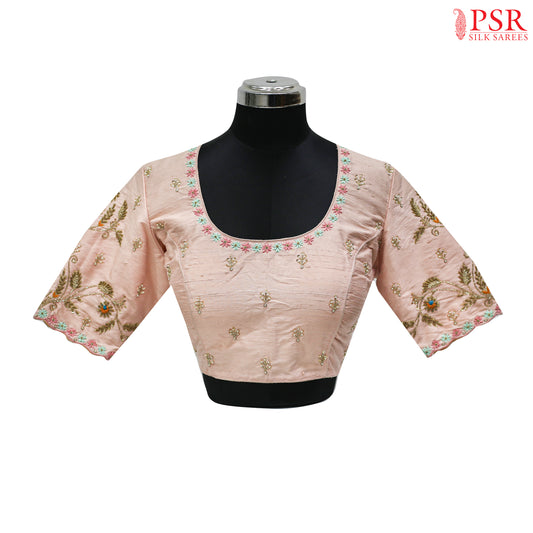 Light Pink Dupion Silk Designer Blouse