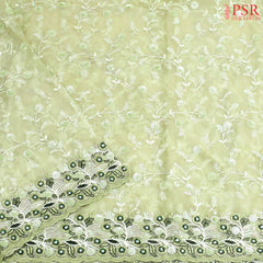 Pastel Pistachio Laser Embroidery Saree