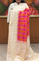 Magenta & Orange Kanchipuram Silk Saree
