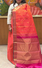 Saffron Kanchipuram Silk Saree