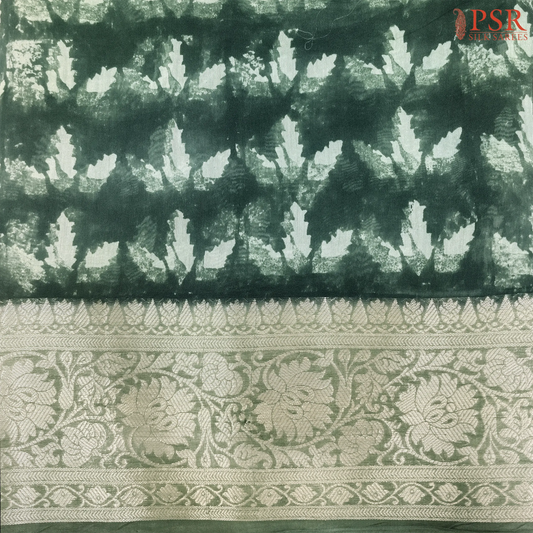Dark Green Chanderi Silk Cotton Running Material