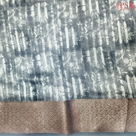 Prussian Blue Chanderi Silk Cotton Running Material