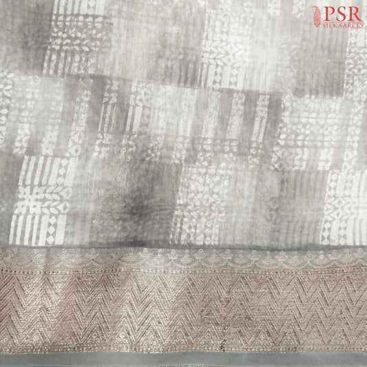 Grey Chanderi Silk Cotton Running Material