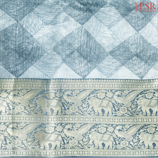 Steel Blue Chanderi Silk Cotton Running Material