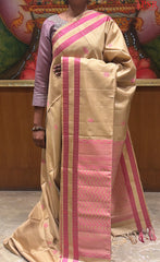 Parchement Beige Soft Silk Saree