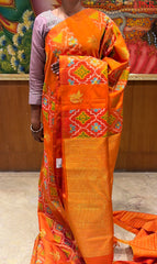 Pumpkin Orange Kanchipuram Silk Saree