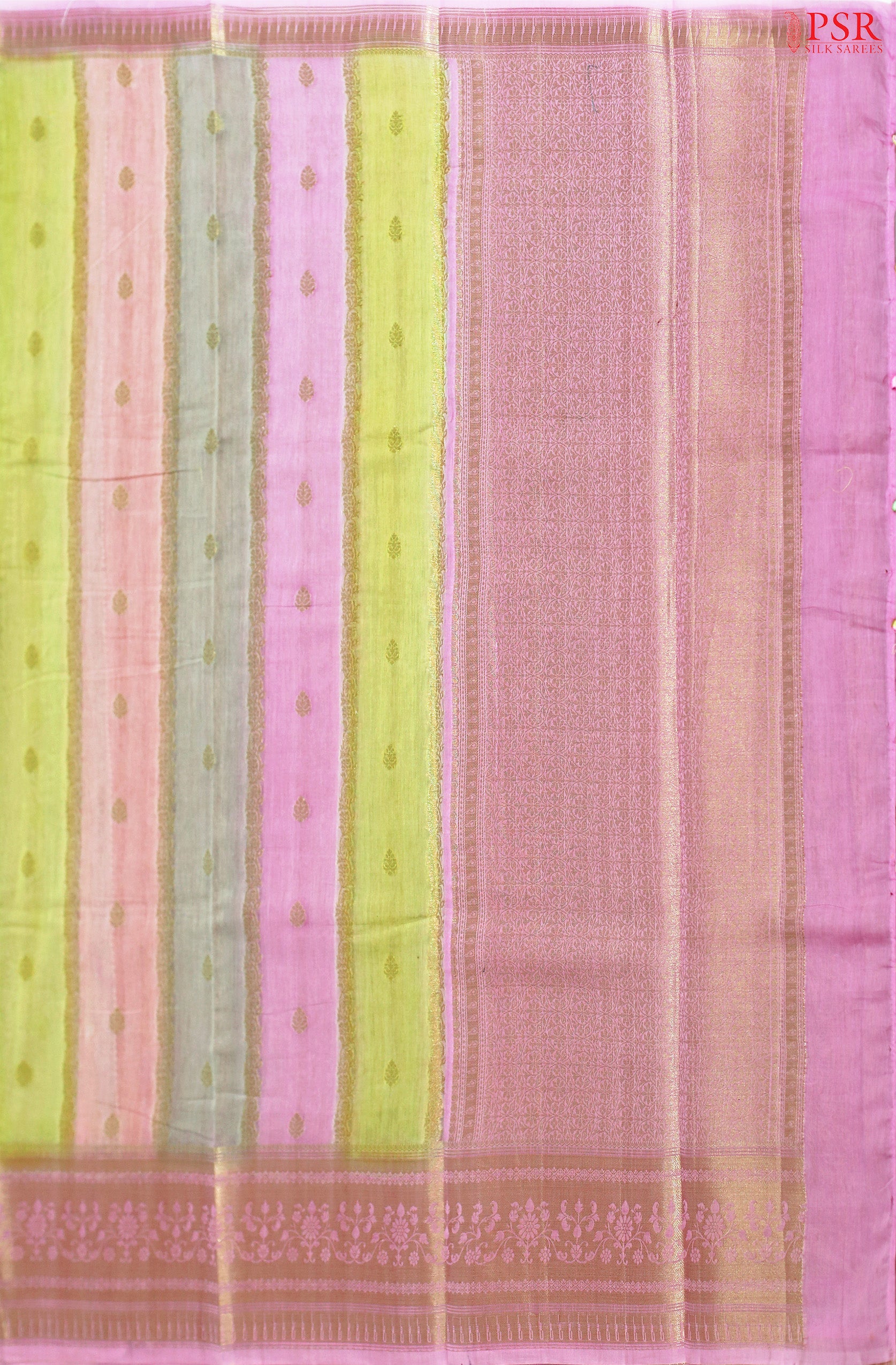 Pastel Pink Banaras Silk Cotton Cut Work Saree