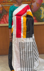 Black Pochampally Silk Ikat Saree