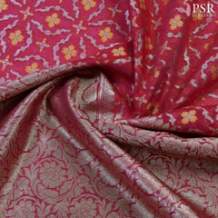 Cerise Pink Banaras Summer Silk Cotton Saree