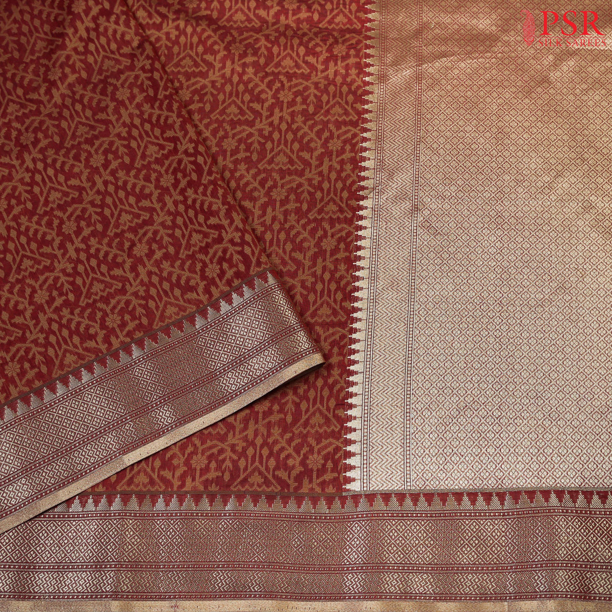 Maroon Banaras Summer Silk Cotton Saree