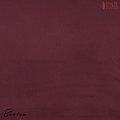 Burgundy & Beige Chanderi Patta Cotton Dress Material