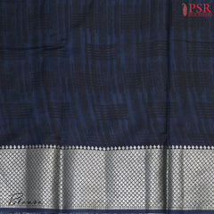 Navy Blue Chiniya Silk Saree