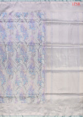 PSR Silk Sarees presents an exquisite Iceberg Blue Pashmina Tissue Silk Saree, a perfect blend of grace and tradition.