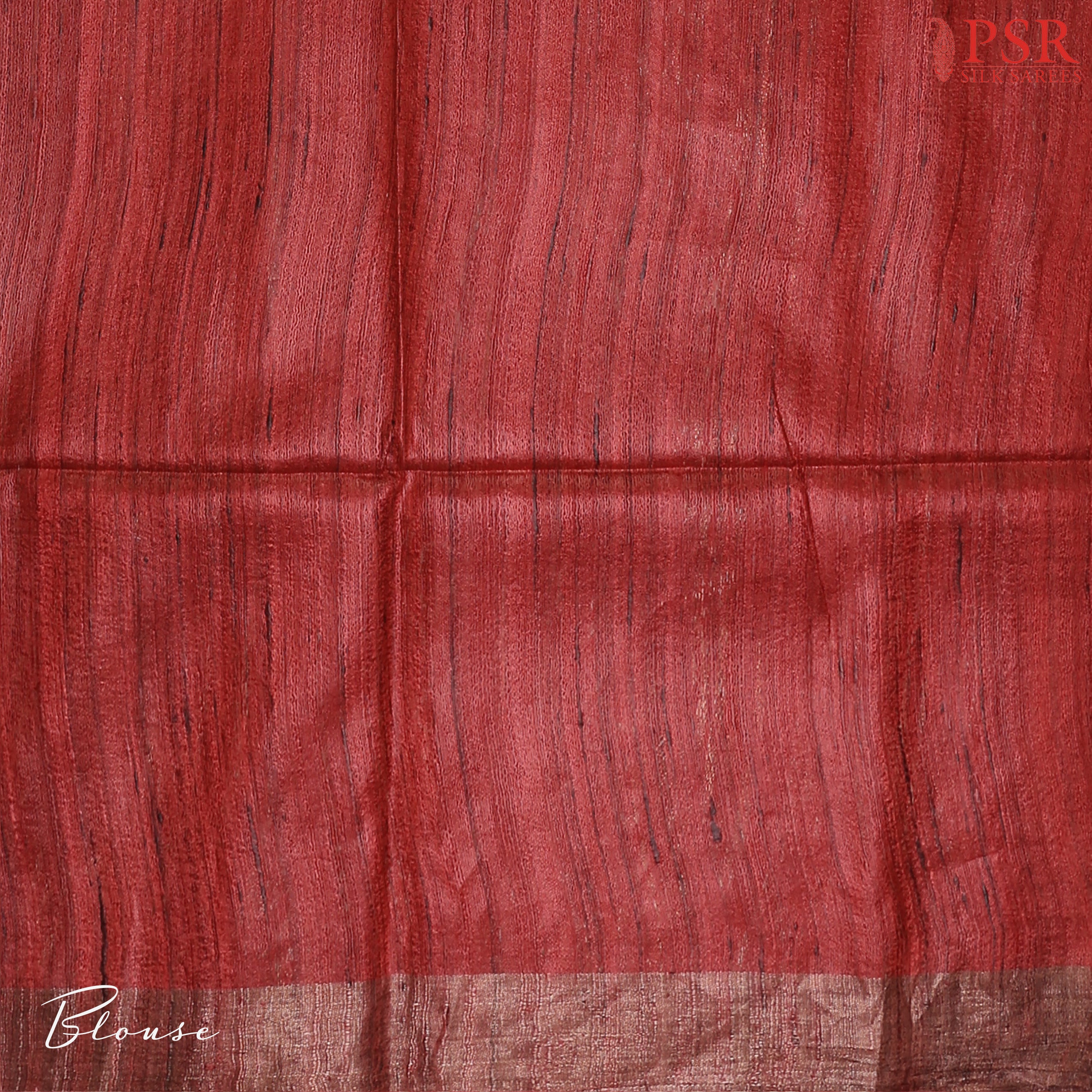 Elevate your elegance with our Latte Beige Ghicha Khadi Tussar Silk Saree, exquisitely paired with Dark Red hues
