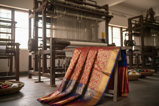 12-step of setting up a Jacquard loom for one silk saree
