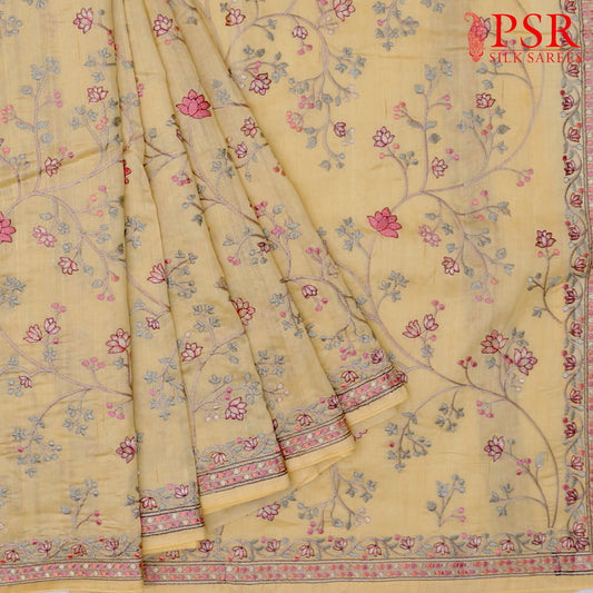 Mellow Yellow Semi Tussar Saree
