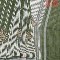 Pickle Green Linen Saree