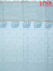 China Blue Semi Dupion Saree
