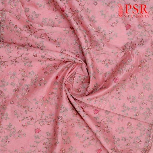 Flamingo Pink Semi Tussar Saree