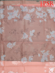 Cantaloupe Orange Organza Embroidery Saree