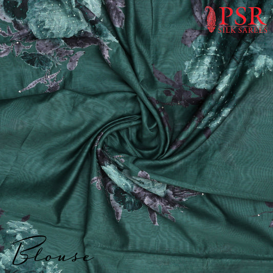 Dark Green Silk Cotton Saree