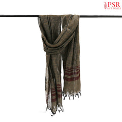 Dark Olive Grey Linen Shawl