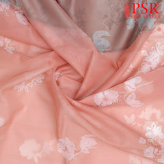 Cantaloupe Orange Organza Embroidery Saree