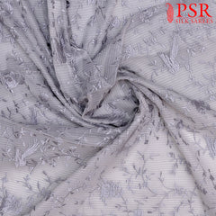 Pastel Grey Organza Embroidery Saree