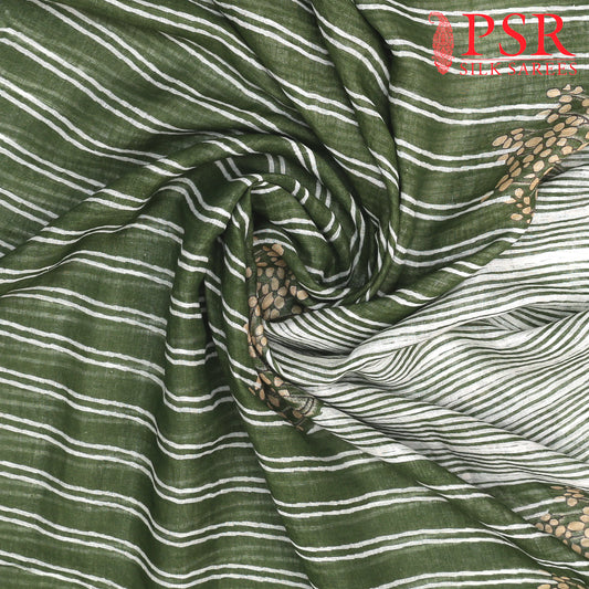 Pickle Green Linen Saree