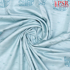 China Blue Semi Dupion Saree