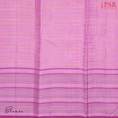Aubergine Purple Kanchipuram Silk Saree with Lilac Pink zari chit pallu & temple border.
