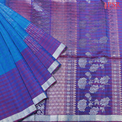 Elevate your elegance with the beautiful Azure Blue Soft Silk Saree from PSR Silks. 