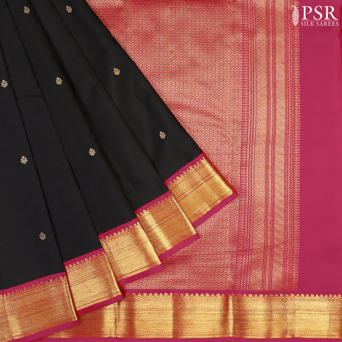 PSR Silks presents a &nbsp;Boysenberry Purple colored Fancy Kanchipuram Silk saree with combination of Cerise color.