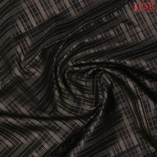 PSR Silks presents a Black Fancy Kanchipuram Silk Saree, elegantly paired with a striking Chartreuse Green combination. A timeless blend of tradition and grace!