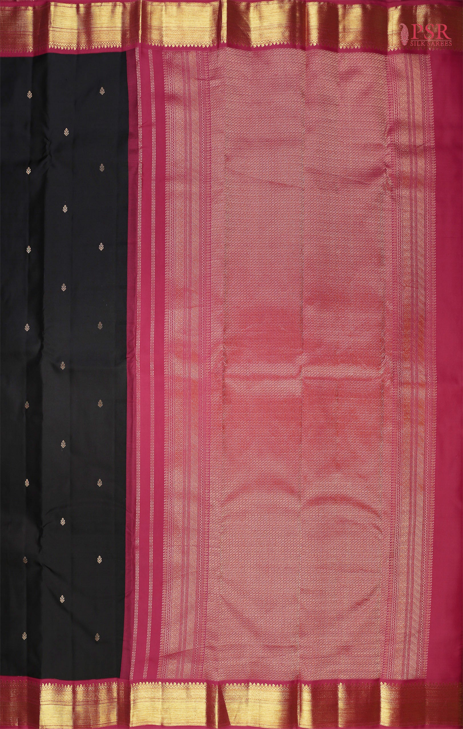 PSR Silks presents a &nbsp;Boysenberry Purple colored Fancy Kanchipuram Silk saree with combination of Cerise color.