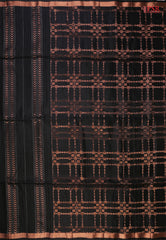 Indulge in timeless elegance with our Black&nbsp;Soft Silk Saree, crafted to perfection with&nbsp;impressive copper zari jacquard stripes patterm.