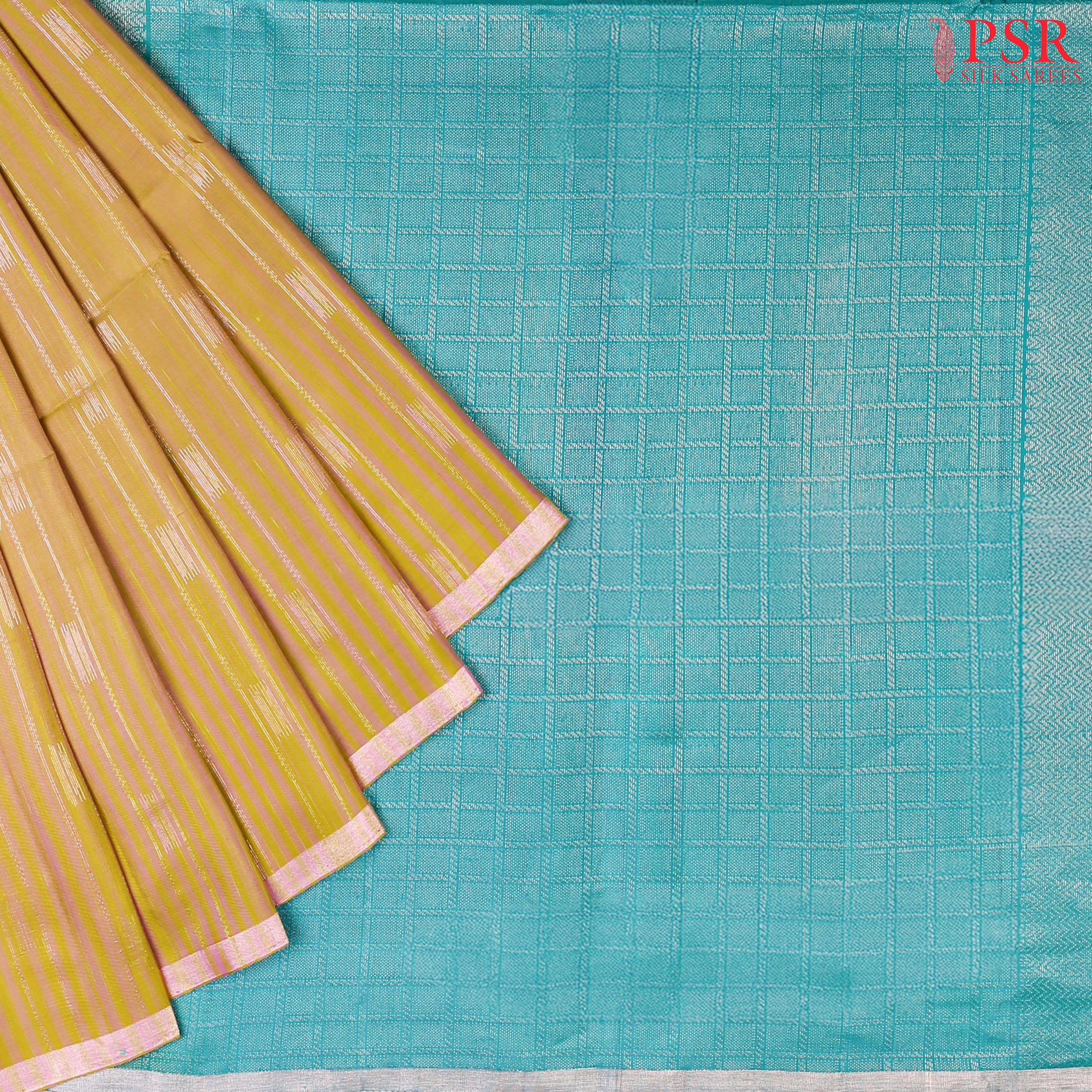 Step into Elegance with PSR Silk Sarees’ Bright Olive &amp; Dull Pink Soft Silk Masterpiece!