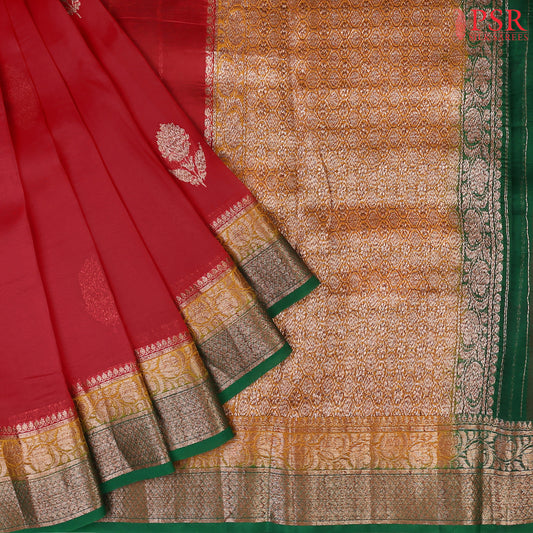 Elevate Your Elegance with PSR Silks' Stunning Kora Banaras Silk Saree