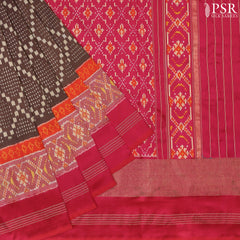 Transform Your Elegance with PSR Silks' Exquisite Cedar Brown Pochampally Ikat Silk Saree