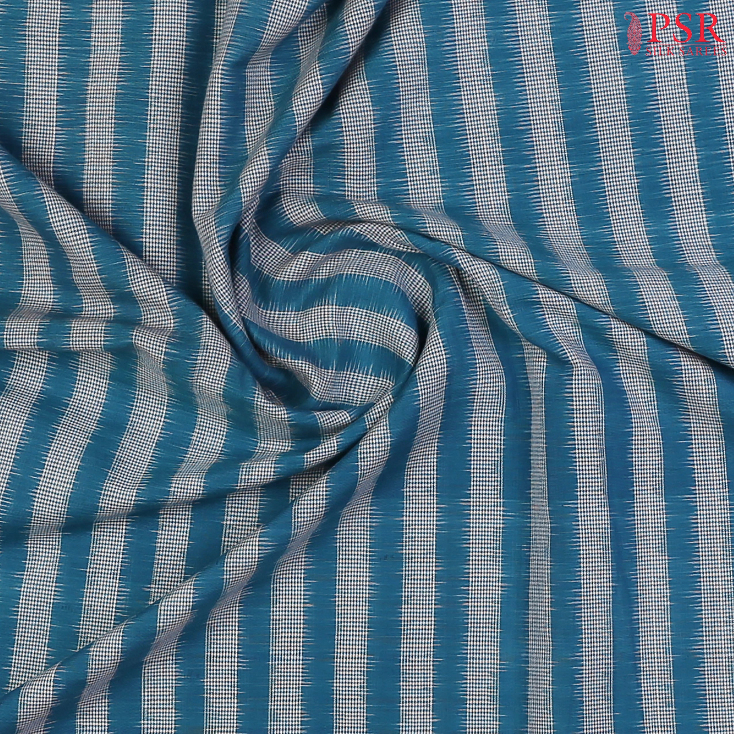 Detailed striped pattern showcasing fine Ikkat weaving