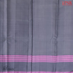PSR Silks presents a Dove White colored Arani Silk saree with combination of Dark Grey color.